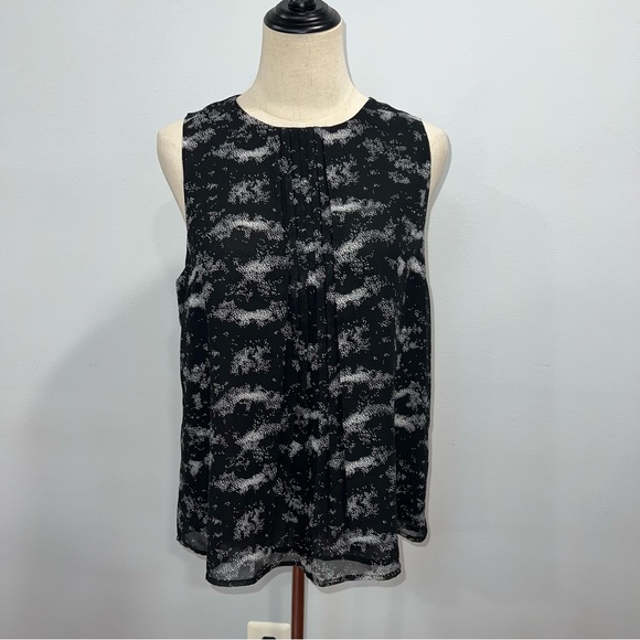 Studio By Badgley Mischka Black Sleeveless Blouse With White Spots - Reemoly - Picture 2 of 9